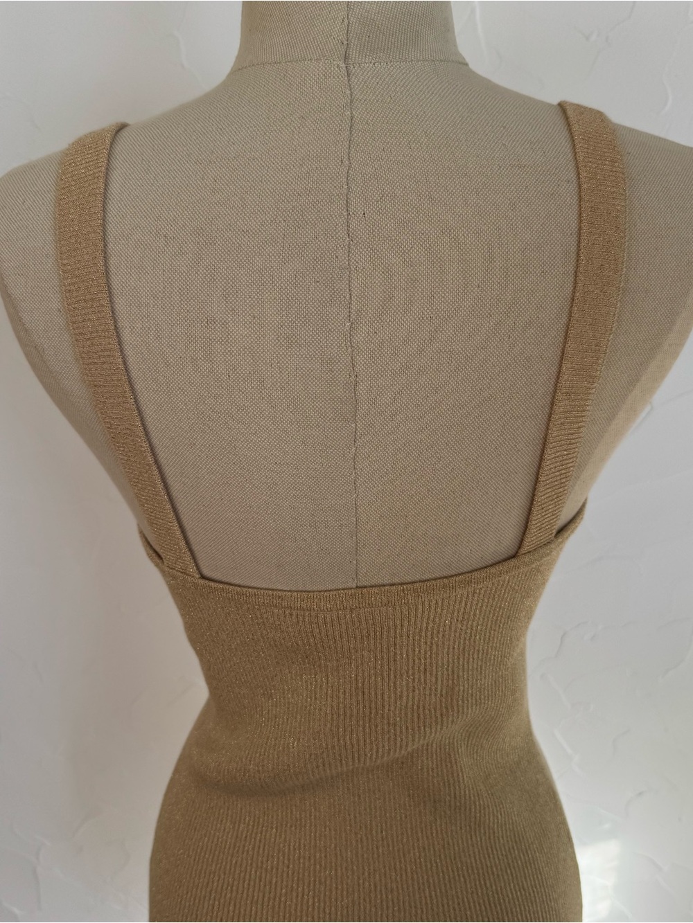 Cache Gold Camel Sequin-Embellished Ribbed Tank - Picture 3 of 6